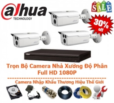 Trọn bộ camera 3 mắt Dahua HD- 720p